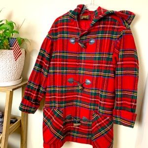 Eddie Bauer Vintage style Wool plaid coat